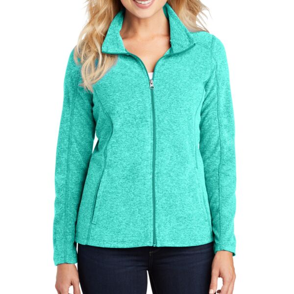 Ladies Heather Microfleece Full Zip Jacket Thumbnail