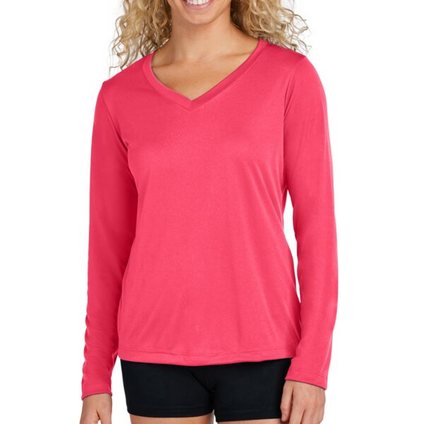Ladies Long Sleeve PosiCharge ® Competitor V Neck Tee Thumbnail