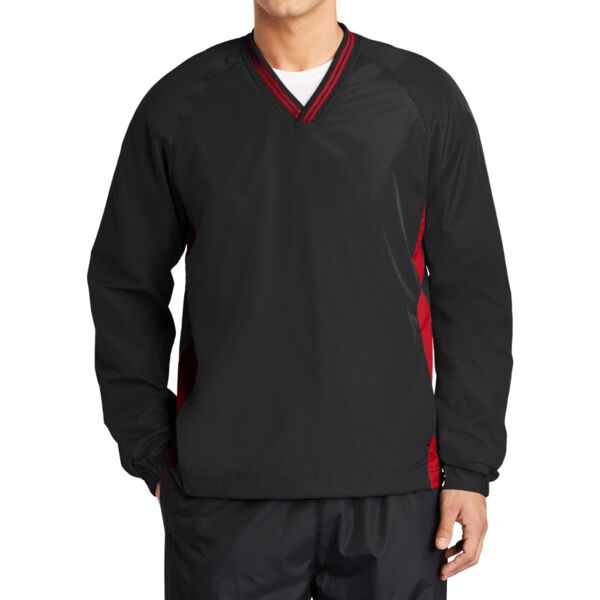 Tipped V Neck Raglan Wind Shirt Thumbnail