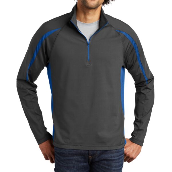 Sport Wick ® Stretch 1/2 Zip Colorblock Pullover Thumbnail