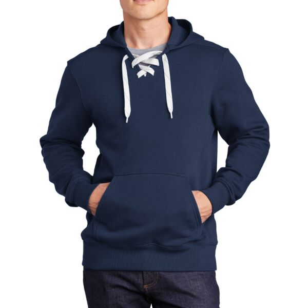 Lace Up Pullover Hooded Sweatshirt Thumbnail