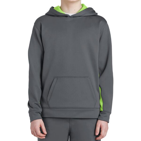 Youth Sport Wick ® Fleece Colorblock Hooded Pullover Thumbnail