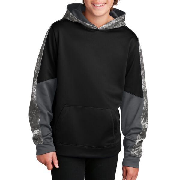 Youth Sport Wick ® Mineral Freeze Fleece Colorblock Hooded Pullover Thumbnail