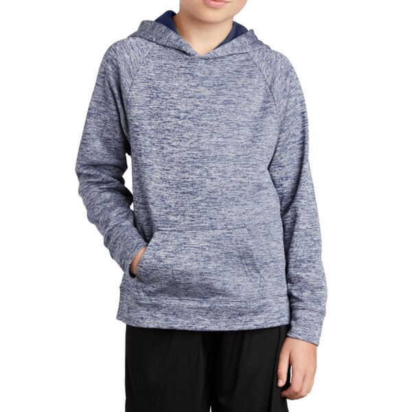Youth PosiCharge ® Electric Heather Fleece Hooded Pullover Thumbnail