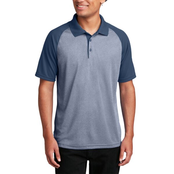 PosiCharge ® RacerMesh ® Raglan Heather Block Polo Thumbnail