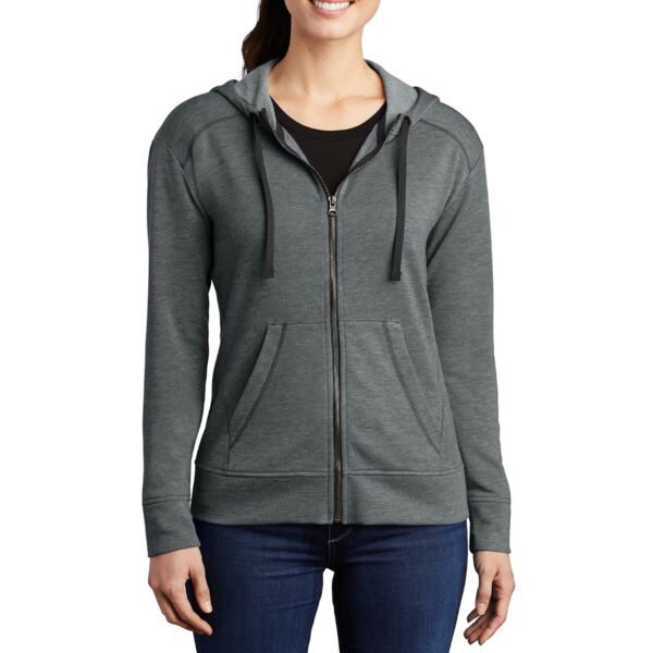 Women's PosiCharge ® Tri Blend Wicking Fleece Full Zip Hooded Jacket Thumbnail