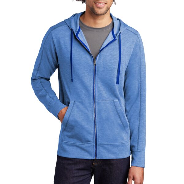 PosiCharge ® Tri Blend Wicking Fleece Full Zip Hooded Jacket Thumbnail