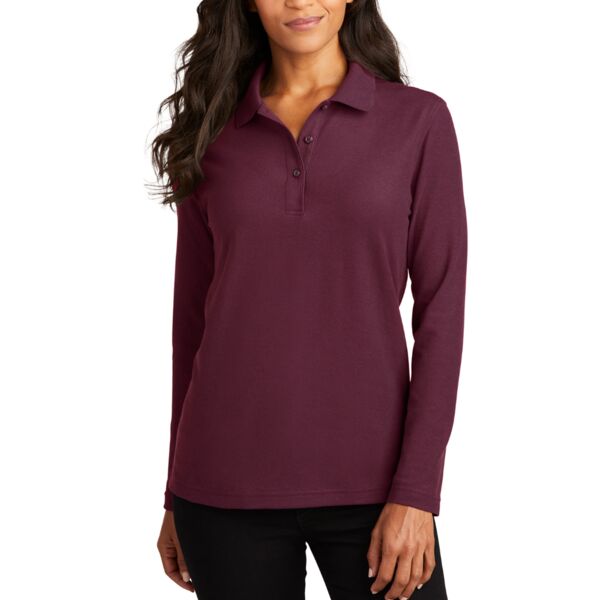 Women's Silk Touch Long Sleeve Polo Thumbnail