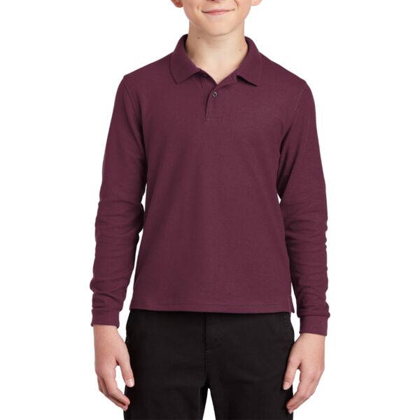Youth Long Sleeve Silk Touch Polo Thumbnail