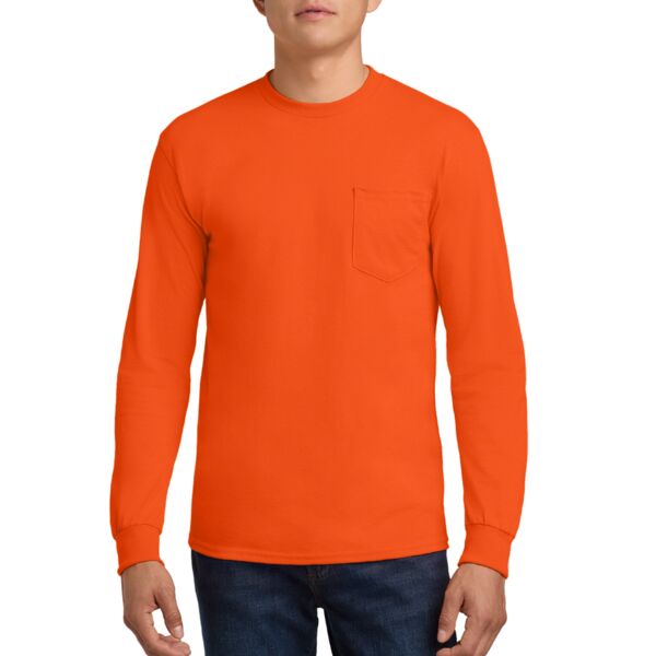 Ultra Cotton ® 100% US Cotton Long Sleeve T Shirt with Pocket Thumbnail