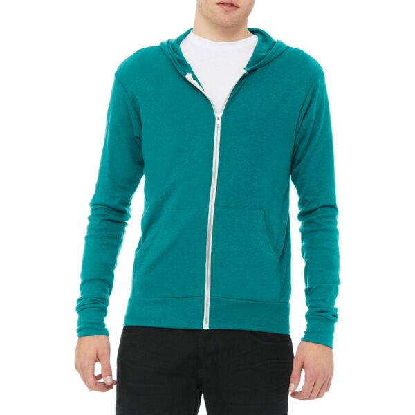 Unisex Triblend Full Zip Lightweight Hoodie Thumbnail