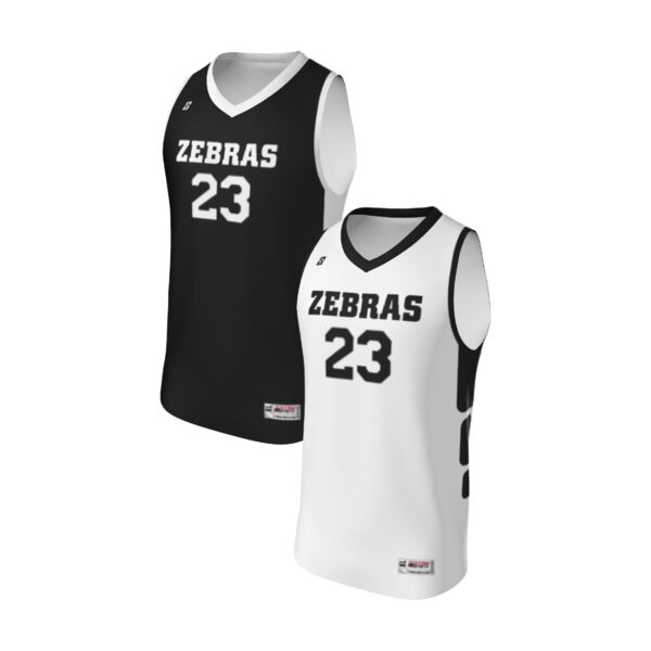 San Jose Zebras Reverse Basketball Jersey Thumbnail