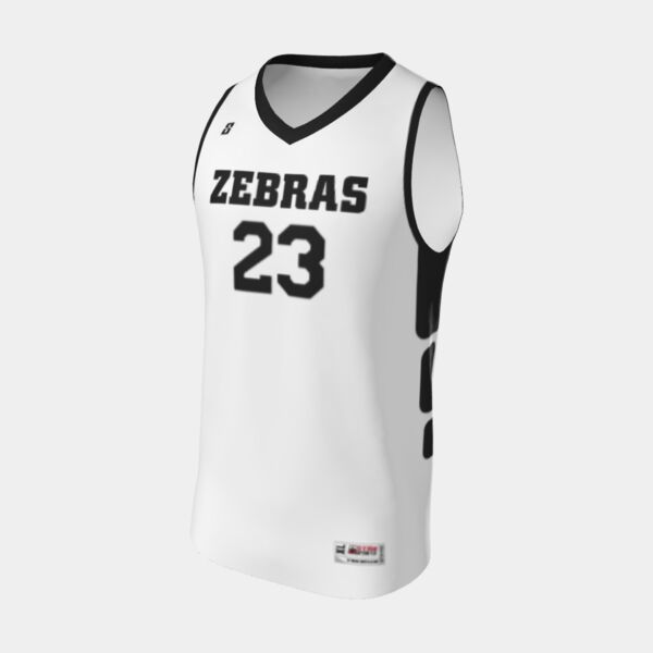 San Jose Zebras Home Basketball Jersey Thumbnail