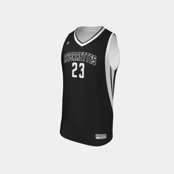 San Jose Zebraettes Away Basketball Jersey Thumbnail