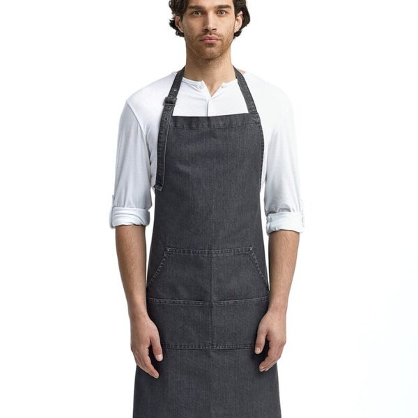 Four-Pocket Jeans Stitch Denim Bib Apron Thumbnail