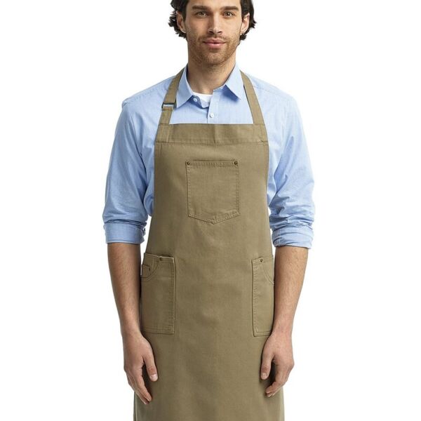Cotton Chino Bib Apron with Pocket Thumbnail