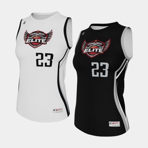 Central Valley Elite Reverse Basketball White Jersey Thumbnail